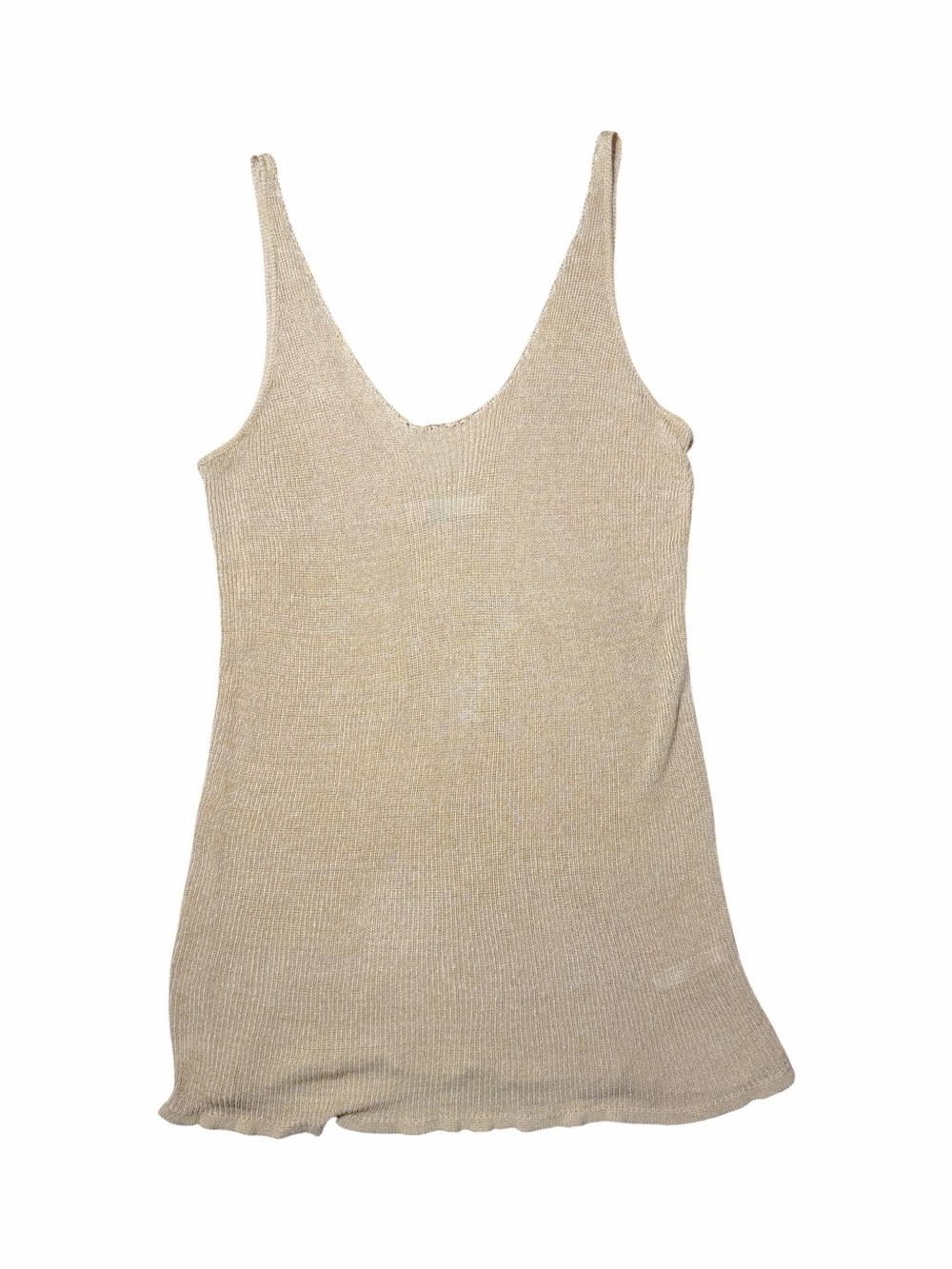 Free People Beach Linen Blend Knit Mini Tank Dress Womens L